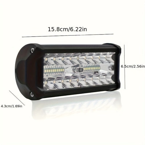 Planet Gates Black 120W 7 LED Work Light Bar - Spot & Flood Combo For Off-Road Vehicles - SUV & Truck Off-Road Spotlight