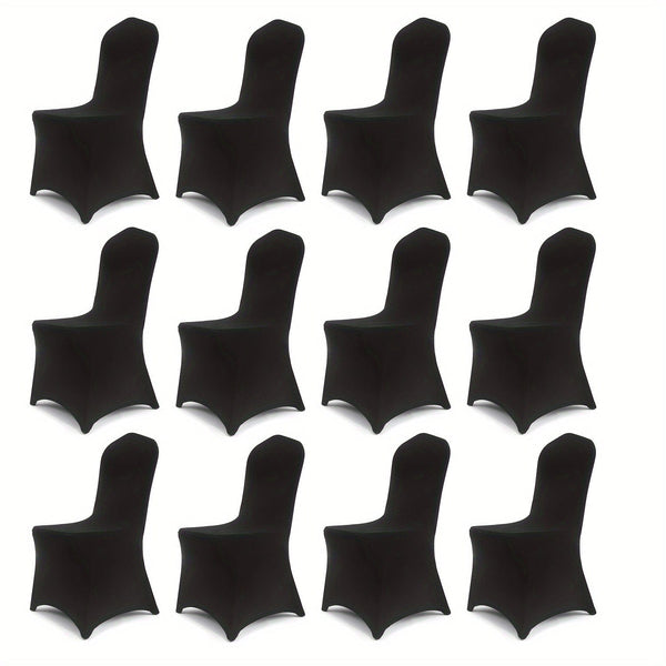 Planet Gates Black / 12pcs 6/12pcs Spandex Restaurant Banquet Chair Cover Suitable For Living Room And Dining Room Universal Elastic Chair Slipcover Chair Protector Suitable For Weddings, Banquets, Birthdays, And Parties (White, Black)
