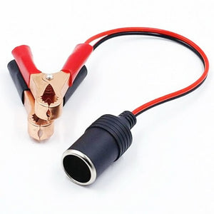 Planet Gates Black 12V 50A Battery Clamps: Car Cigarette Lighter Socket Adapter with Alligator Clips Extension Cord
