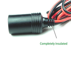 Planet Gates Black 12V 50A Battery Clamps: Car Cigarette Lighter Socket Adapter with Alligator Clips Extension Cord