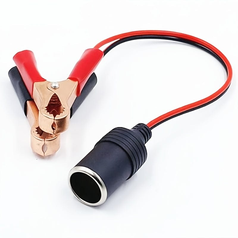 Planet Gates Black 12V 50A Battery Clamps: Car Cigarette Lighter Socket Adapter with Alligator Clips Extension Cord