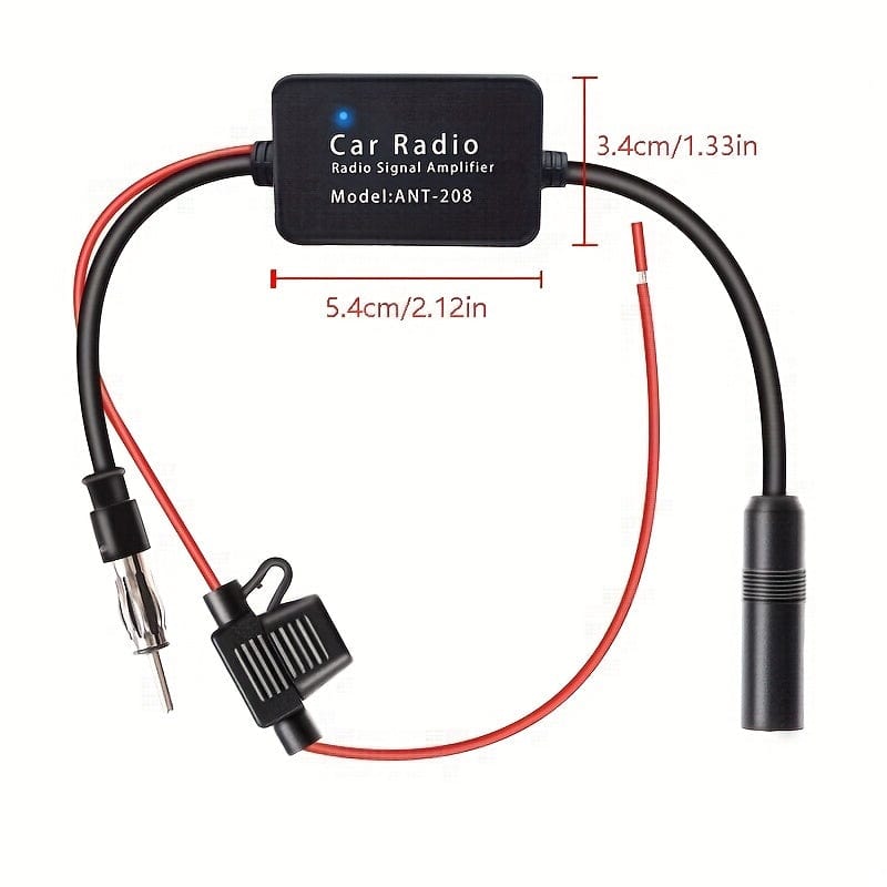 Planet Gates Black 12V Universal Car Automobile FM/AM Radio Signal Amplifier Anti-interference Car Antenna FM Booster Amp Windshield Mounted Automobile Parts