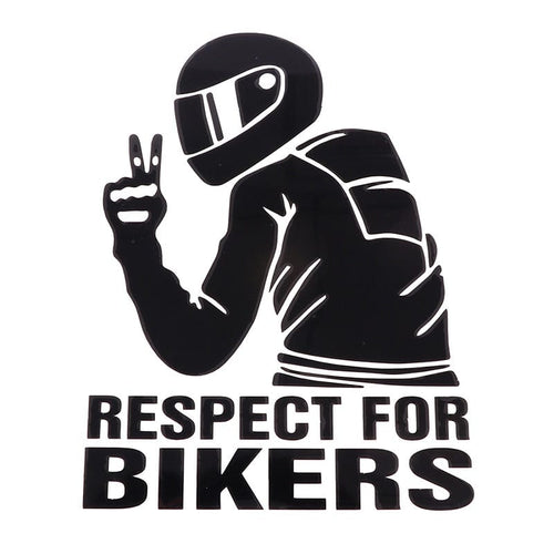 Planet Gates Black / 14.99cm X 12.19cm 1pc 15x11CM Respect For Bikers Stickers Car Decals Motorcycle Vinyl Stickers Auto Decoration Reflective Waterproof Stickers