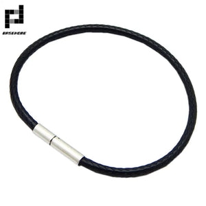 Planet Gates Black 15x170 1.5/2/3mm Black Red Bracelet Stainless Steel Clasp For Women Man Couple Leather String Homme Hand Thread Male Jewelry Trending