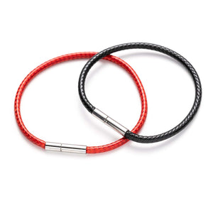 Planet Gates Black 15x170 1.5/2/3mm Black Red Bracelet Stainless Steel Clasp For Women Man Couple Leather String Homme Hand Thread Male Jewelry Trending
