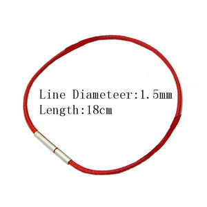 Planet Gates Black 15x170 1.5/2/3mm Black Red Bracelet Stainless Steel Clasp For Women Man Couple Leather String Homme Hand Thread Male Jewelry Trending