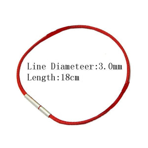 Planet Gates Black 15x170 1.5/2/3mm Black Red Bracelet Stainless Steel Clasp For Women Man Couple Leather String Homme Hand Thread Male Jewelry Trending