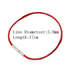 Planet Gates Black 15x170 1.5/2/3mm Black Red Bracelet Stainless Steel Clasp For Women Man Couple Leather String Homme Hand Thread Male Jewelry Trending