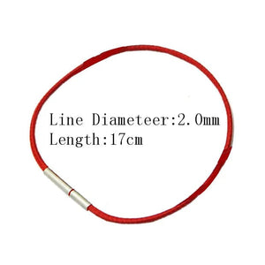 Planet Gates Black 15x170 1.5/2/3mm Black Red Bracelet Stainless Steel Clasp For Women Man Couple Leather String Homme Hand Thread Male Jewelry Trending