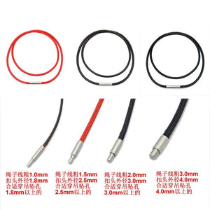 Planet Gates Black 15x170 1.5/2/3mm Black Red Bracelet Stainless Steel Clasp For Women Man Couple Leather String Homme Hand Thread Male Jewelry Trending