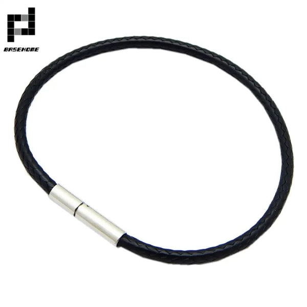 Planet Gates Black 15x170 1.5/2/3mm Black Red Bracelet Stainless Steel Clasp For Women Man Couple Leather String Homme Hand Thread Male Jewelry Trending