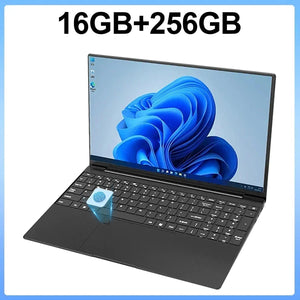 Planet Gates Black 16GB Ram 256GB ROM 15.6 Inch Laptop 32GB Ram 2TB SSD Windows 11 Notebook Pc Gamer N5095 Office Computer with Backlit Fingerprint Wifi Camera