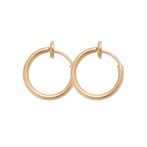 Planet Gates black / 18mm 1 Pair Punk Mens/Womens Stealth Clip On Earrings NO Hole Clip Earrings ear Cuff Spring Clip Helix Ring Hoop Fake Ear Ring Hoop