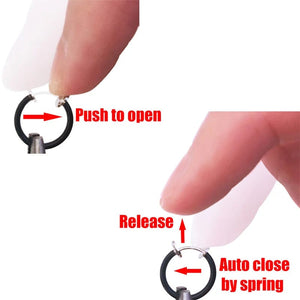 Planet Gates black / 18mm 1 Pair Punk Mens/Womens Stealth Clip On Earrings NO Hole Clip Earrings ear Cuff Spring Clip Helix Ring Hoop Fake Ear Ring Hoop