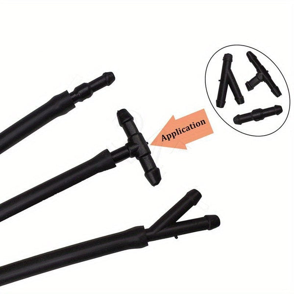 Planet Gates Black / 18pcs 18pcs Windscreen Washer Joiner: 3-Way Y-Piece Connectors for Air, Fuel, Water, Petrol & Wiper Nozzles