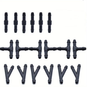 Planet Gates Black / 18pcs 18pcs Windscreen Washer Joiner: 3-Way Y-Piece Connectors for Air, Fuel, Water, Petrol & Wiper Nozzles