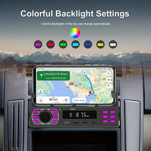 Planet Gates Black 1DIN Car Radio Stereo With Remote Control Digital BT Car Audio Music Stereo 12V Car Radio MP3 Player With USB/SD/AUX-IN+ Mobile Phone Holder+ APP