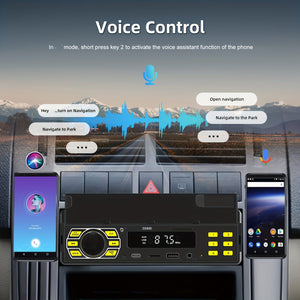 Planet Gates Black 1DIN Car Radio Stereo With Remote Control Digital BT Car Audio Music Stereo 12V Car Radio MP3 Player With USB/SD/AUX-IN+ Mobile Phone Holder+ APP