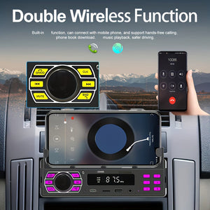 Planet Gates Black 1DIN Car Radio Stereo With Remote Control Digital BT Car Audio Music Stereo 12V Car Radio MP3 Player With USB/SD/AUX-IN+ Mobile Phone Holder+ APP