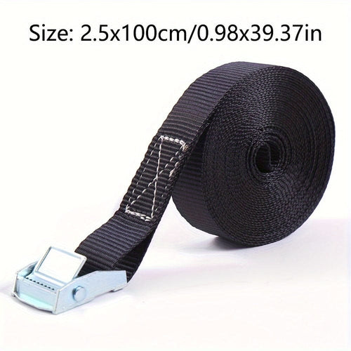 Planet Gates Black 1M 1M/2M/3M/4M/5M Black Buckle Tie-Down Belt Cargo Straps For Car Motorcycle Bike With Metal Buckle Tow Rope Strong Ratchet Belt 1pc