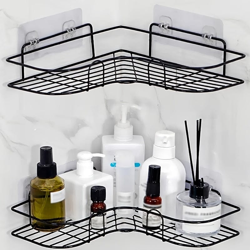 Planet Gates Black / 1pc 1pc Bathroom Shelf For Corner, Outdoor Organizer Cabinet Rack, Bathroom Kitchen No Punching Triangle Storage Rack Bathroom Accessories