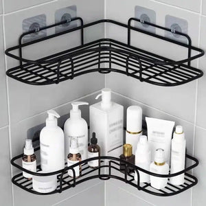 Planet Gates Black / 1pc 1pc Bathroom Shelf For Corner, Outdoor Organizer Cabinet Rack, Bathroom Kitchen No Punching Triangle Storage Rack Bathroom Accessories