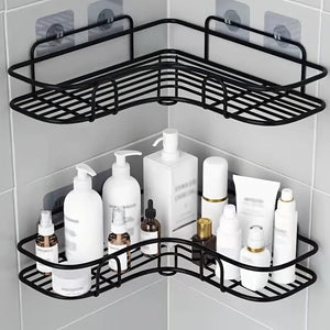 Planet Gates Black / 1pc 1pc Bathroom Shelf For Corner, Outdoor Organizer Cabinet Rack, Bathroom Kitchen No Punching Triangle Storage Rack Bathroom Accessories