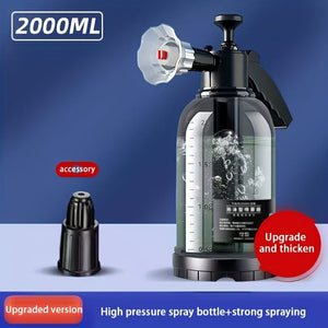 Planet Gates Black 1pc 2L Car Wash Watering Can, Multi-function Air Pressure Sprayer, 0.5 Gallon Hand-held Car Wash Tool For Gardening Home Cleaning And Washing