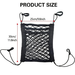 Planet Gates Black / 1pc 3-Layer Car Mesh Organizer, Seat Back Net Bag, Barrier Of Backseat Pet Kids Dog, Universal For Car, SUV, Cargo Tissue Purse Holder-Driver Storage Net