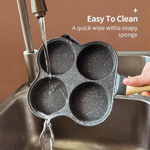 Planet Gates Black 1pc 4-Cup Nonstick Egg Frying Pan, Pancake Pan Nonstick Fried Egg Pan, Pans For Cooking, For Fried Eggs, Burgers, Breakfast Pancake Making