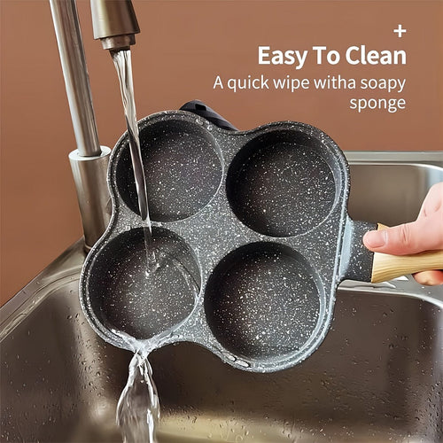 Planet Gates Black 1pc 4-Cup Nonstick Egg Frying Pan, Pancake Pan Nonstick Fried Egg Pan, Pans For Cooking, For Fried Eggs, Burgers, Breakfast Pancake Making