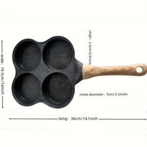 Planet Gates Black 1pc 4-Cup Nonstick Egg Frying Pan, Pancake Pan Nonstick Fried Egg Pan, Pans For Cooking, For Fried Eggs, Burgers, Breakfast Pancake Making