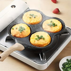 Planet Gates Black 1pc 4-Cup Nonstick Egg Frying Pan, Pancake Pan Nonstick Fried Egg Pan, Pans For Cooking, For Fried Eggs, Burgers, Breakfast Pancake Making