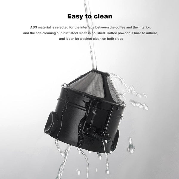 Planet Gates Black 1pc 500-mesh Folding Hand-flush Coffee Filter, Stainless Steel Coffee Filter, Black, Coffee Accessories