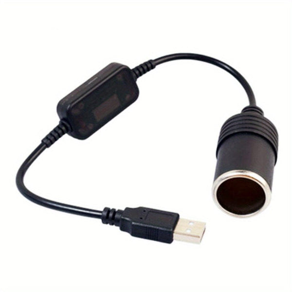 Planet Gates Black 1pc 5V 2A USB To 12V Car Plug Socket USB Male To Female Lighter Adapter Converter Car Electronics Accessories