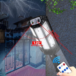 Planet Gates Black 1PC 6500K Super Bright LED Solar Wall Light, Motion Sensor, 3 Lighting Mode Light, Outdoor Garden Security Street Yard Lamp Solar Garden Lamp With Battery