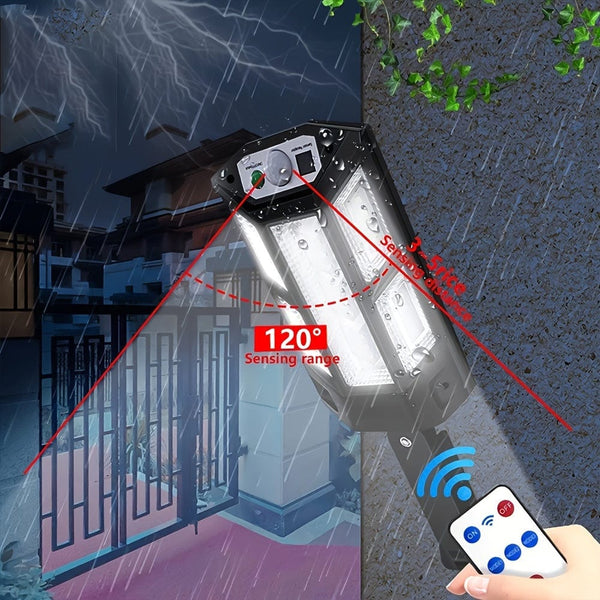 Planet Gates Black 1PC 6500K Super Bright LED Solar Wall Light, Motion Sensor, 3 Lighting Mode Light, Outdoor Garden Security Street Yard Lamp Solar Garden Lamp With Battery