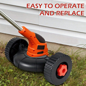 Planet Gates Black 1pc Adjustable Support Wheel, Flexible Detachable Auxiliary, Quick Change Trimmer Head Attachment, Accessory For Gas Petrol Electric Brush Cutter Trimmer, Lawn Maintenance Tool