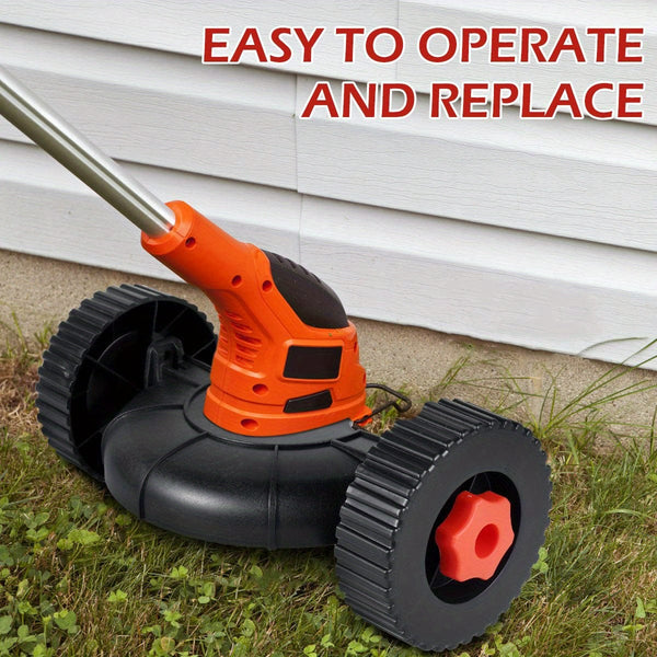 Planet Gates Black 1pc Adjustable Support Wheel, Flexible Detachable Auxiliary, Quick Change Trimmer Head Attachment, Accessory For Gas Petrol Electric Brush Cutter Trimmer, Lawn Maintenance Tool