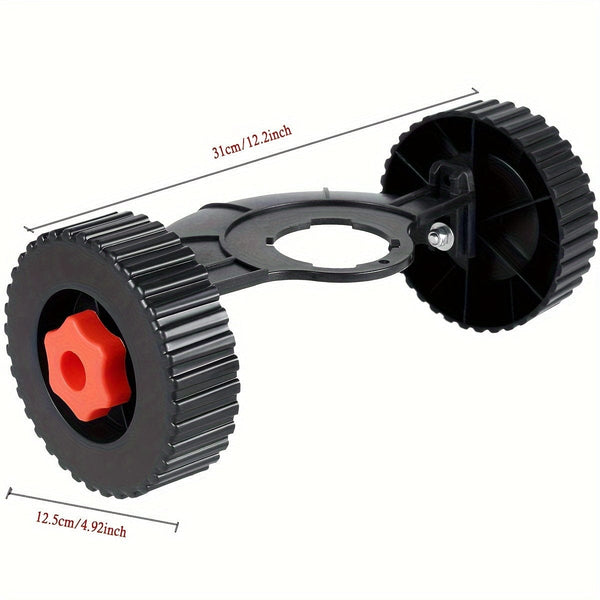 Planet Gates Black 1pc Adjustable Support Wheel, Flexible Detachable Auxiliary, Quick Change Trimmer Head Attachment, Accessory For Gas Petrol Electric Brush Cutter Trimmer, Lawn Maintenance Tool