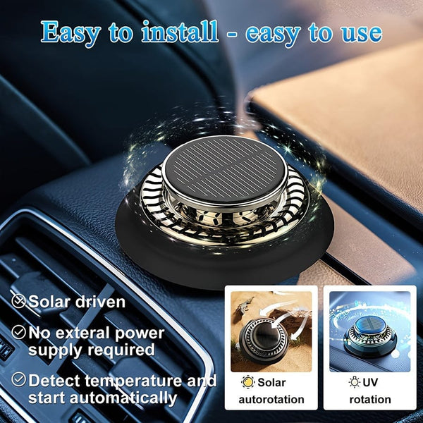 Planet Gates Black 1pc Car Air Freshener, Solar Car Aromatherapy Diffuser, Car Dashboard Decoration, Premium Car Interior Decoration Accessories