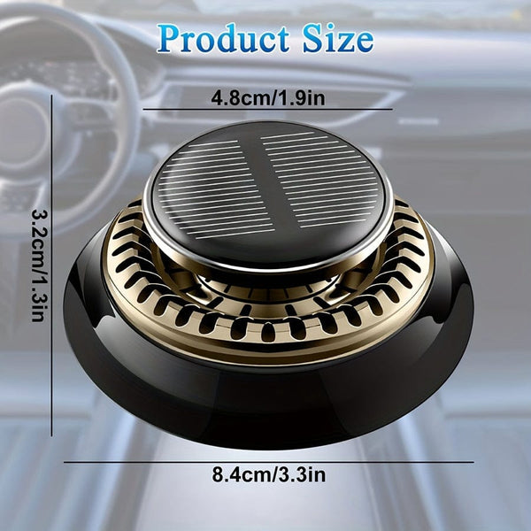 Planet Gates Black 1pc Car Air Freshener, Solar Car Aromatherapy Diffuser, Car Dashboard Decoration, Premium Car Interior Decoration Accessories