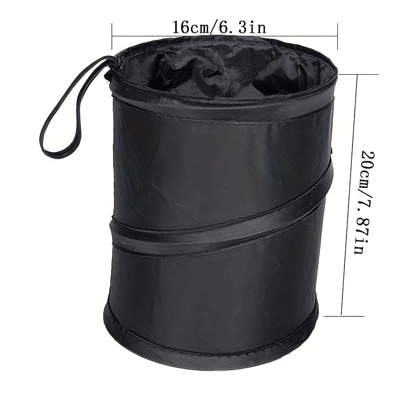 Planet Gates Black 1pc Car Foldable Trash Can, Hanging Car Trash Can, Multipurpose Storage Container, Garbage Can For Car