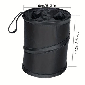 Planet Gates Black 1pc Car Foldable Trash Can, Hanging Car Trash Can, Multipurpose Storage Container, Garbage Can For Car
