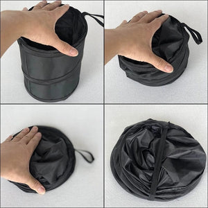 Planet Gates Black 1pc Car Foldable Trash Can, Hanging Car Trash Can, Multipurpose Storage Container, Garbage Can For Car