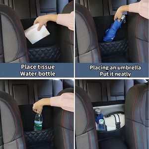 Planet Gates Black 1pc Car Handbag Holder, PU Leather Seat Back Organizer Large Capacity Bag, Front Seat Storage Box, Barrier Of Backseat Pet