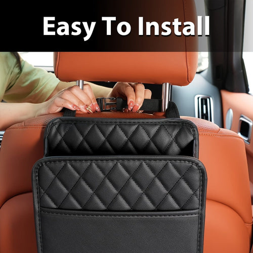 Planet Gates Black 1pc Car Seat Back Storage Hanging Bag, Multifunctional Storage Box, Car Seat Back Storage Bag, Car Interior Decoration Supplies