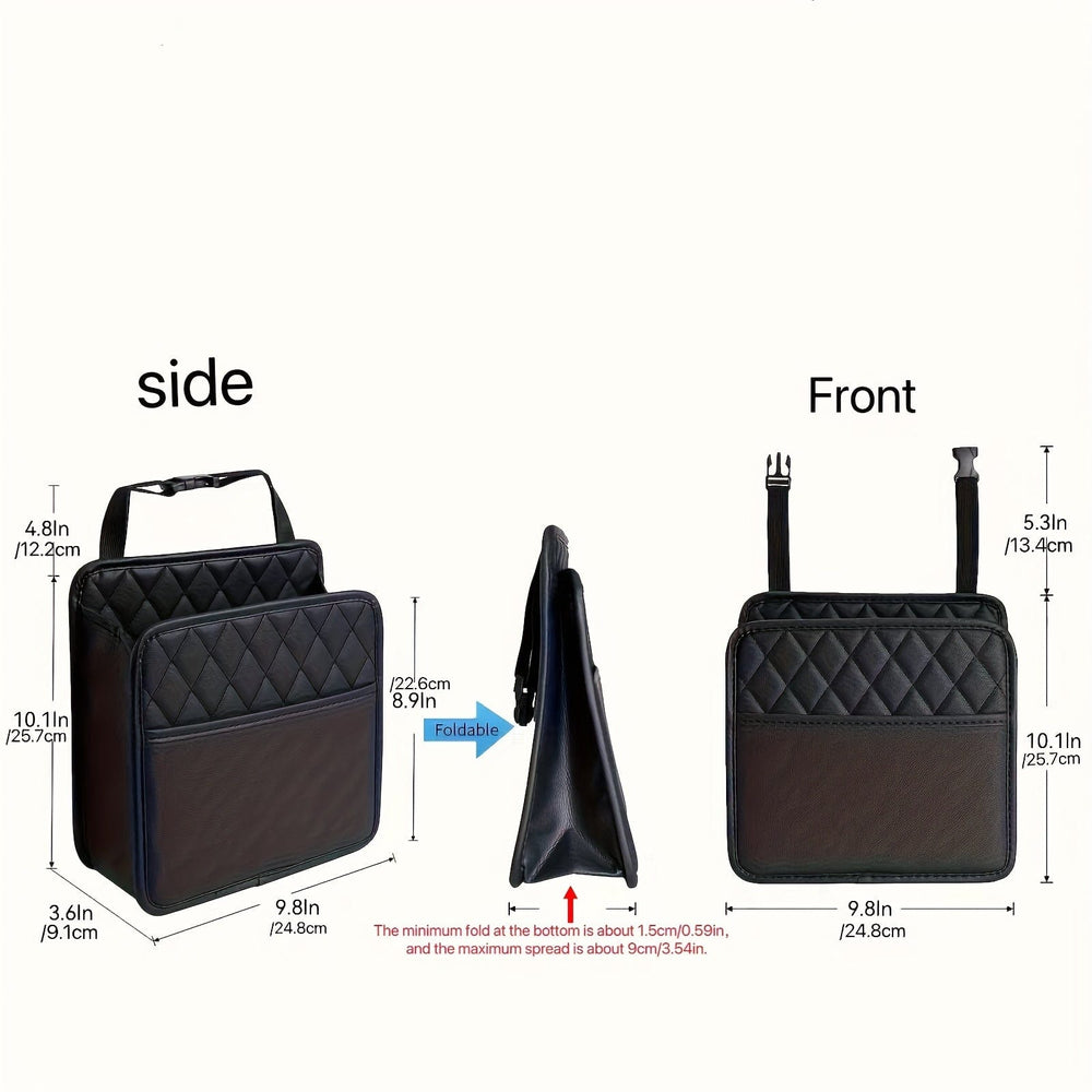 Planet Gates Black 1pc Car Seat Back Storage Hanging Bag, Multifunctional Storage Box, Car Seat Back Storage Bag, Car Interior Decoration Supplies
