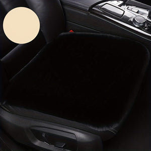 Planet Gates Black 1pc Car Seat Cushion Winter Plush Winter Warmth Thick Wool Square Cushion, Soft Wool Faux Rabbit Fur Auto Seat Covers