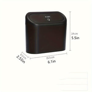Planet Gates Black 1pc Car Trashcan, Car Garbage Bin, Car Mini Trash Can, Multi-purpose Trashcan, For Office, Kitchen, Room, House
